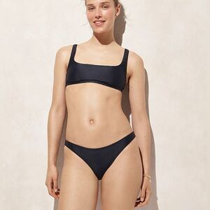 NWT J. Crew Heritage 1989 high-leg bikini bottom Black- Size Large